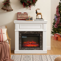 41.34" Electric Fireplace with Mantel & 23" Fireplace Insert, Adjustable Flame 41.34"W*14"D*40"H