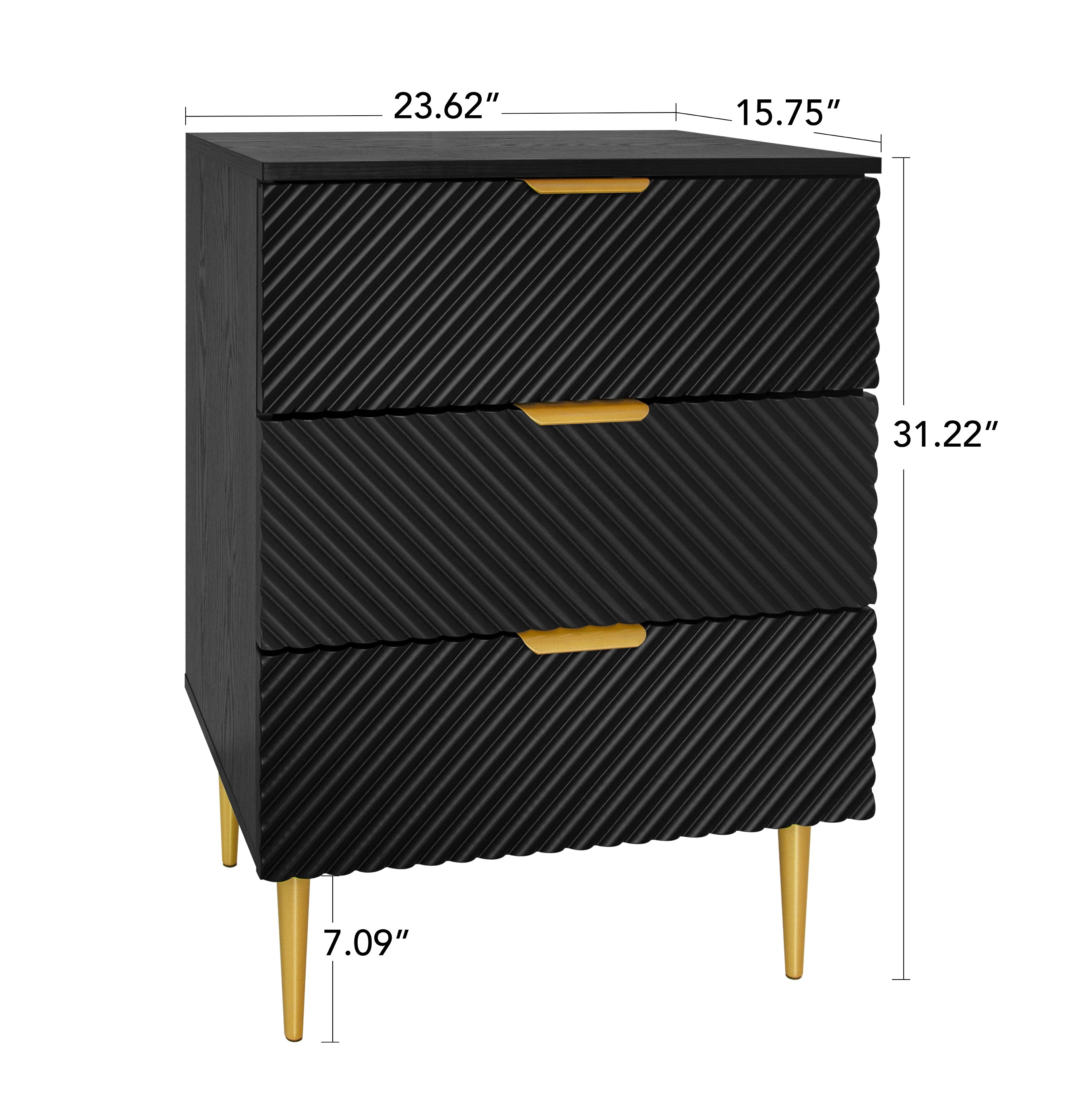 3 Drawer Cabinet, Accent Storage Cabinet, Suitable for Bedroom, Living Room, Study