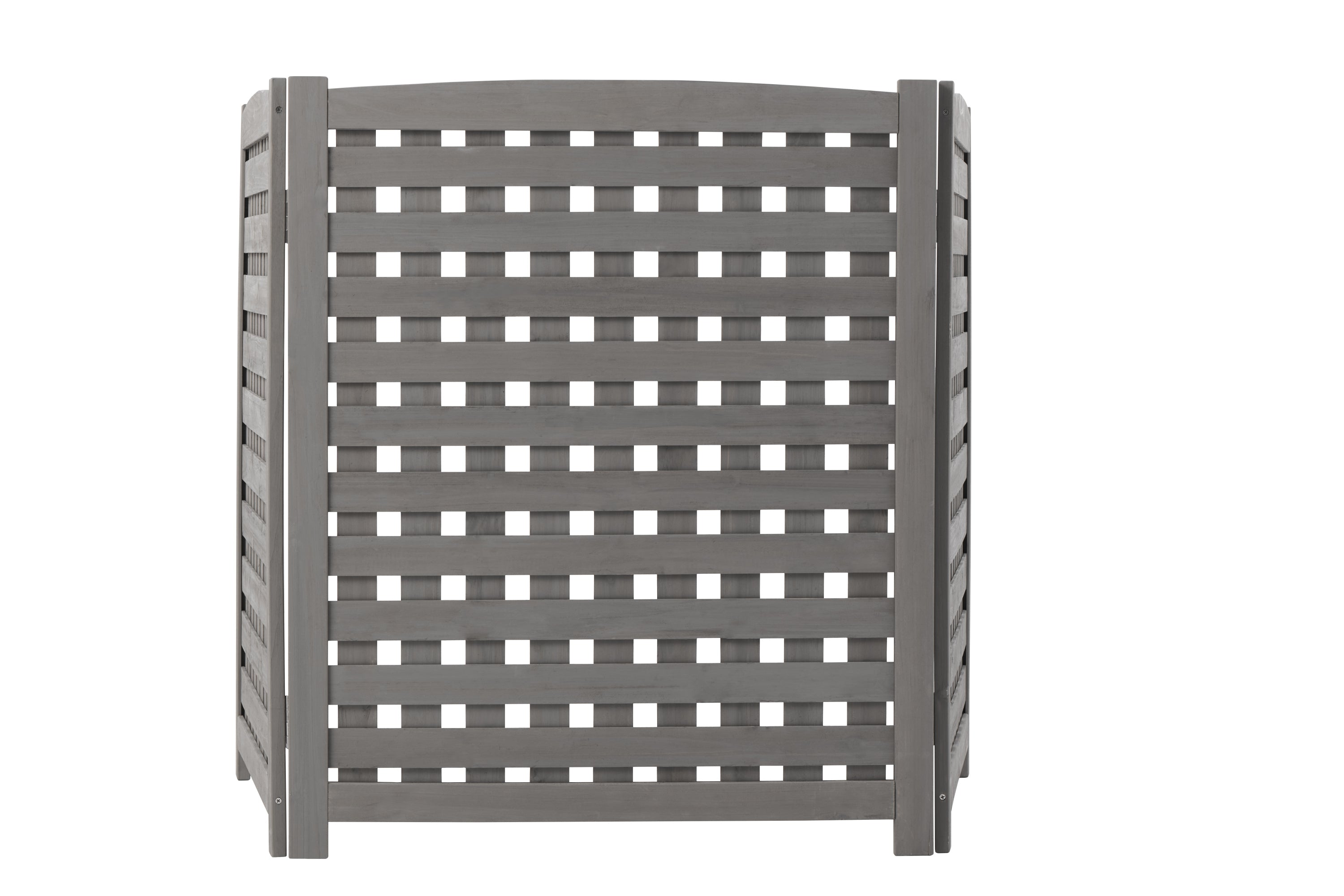Gray Cedar AC Fence Screen – 3-Panel Privacy Enclosure for AC & Trash (32"W x 38"H)