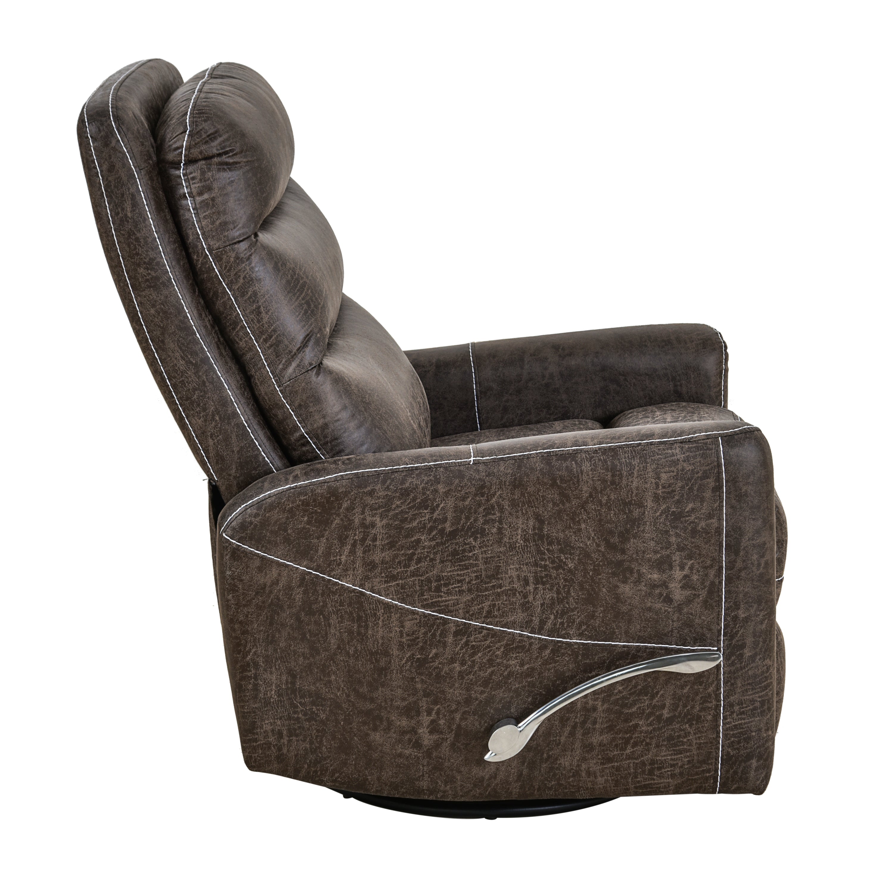 Swivel Rocker Recliner Chair, Manual Glider for Nursery – Brown