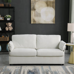 Beige Loveseat Chenille Sofa for Living Room