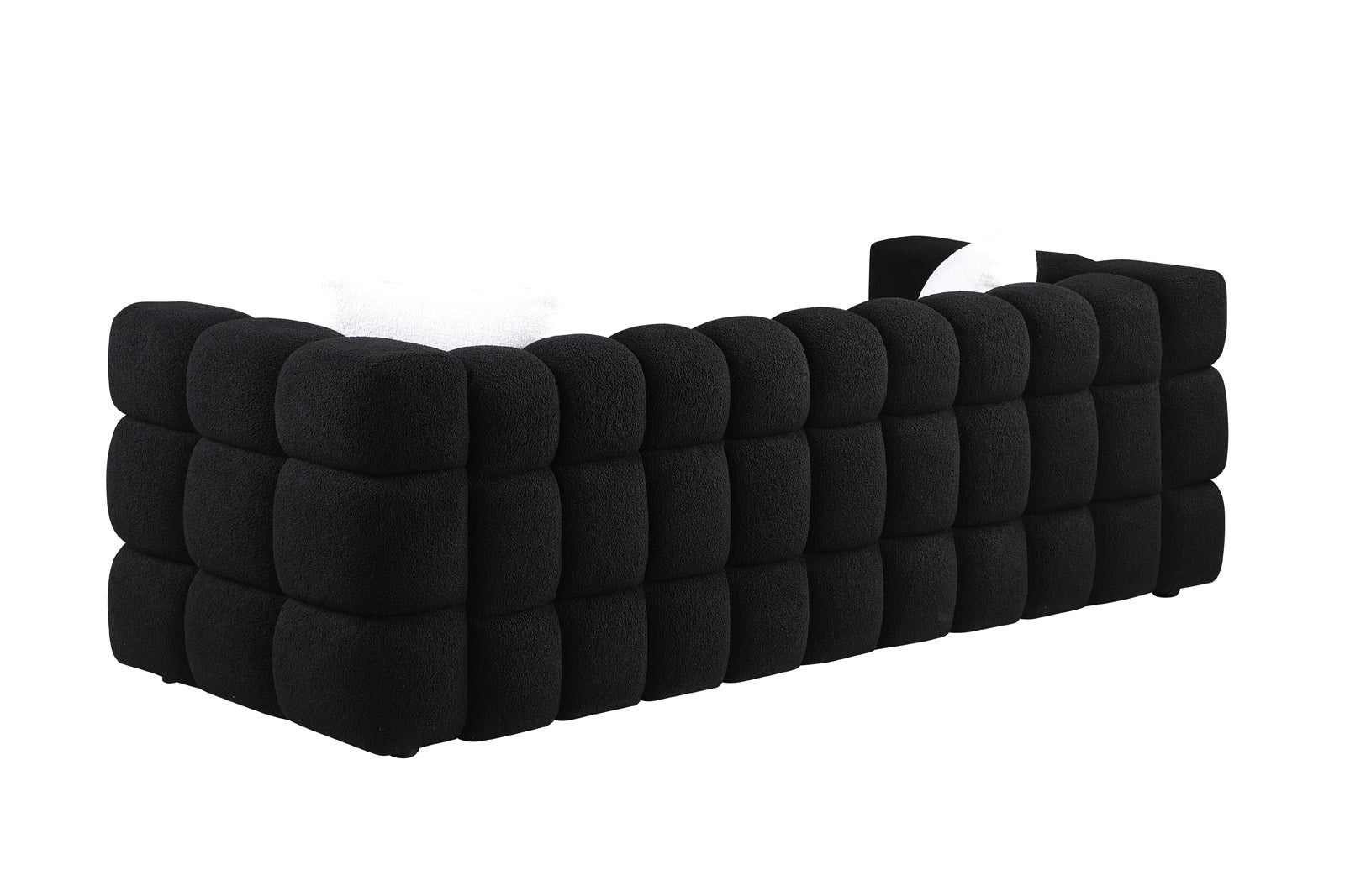 84.3 length ,35.83" deepth ,human body structure for USA people,  marshmallow sofa,boucle sofa ,White color,3 seater