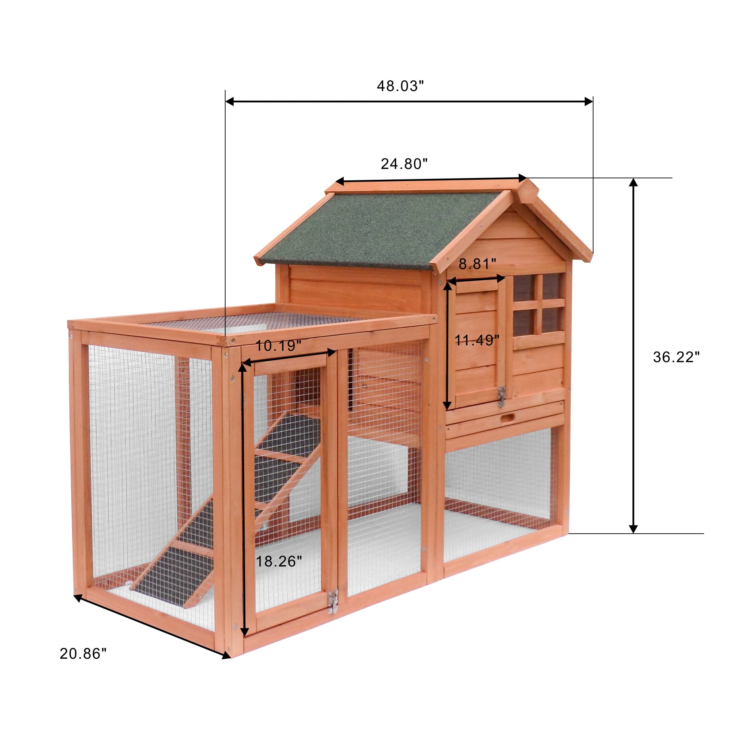 Easily Assembled Wooden Rabbit Hutch & Chicken Coop for Pets