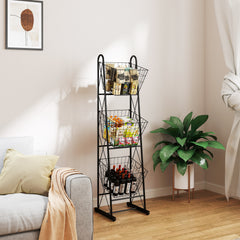 3-Tier Metal Wire Storage Basket, Kitchen Organizer