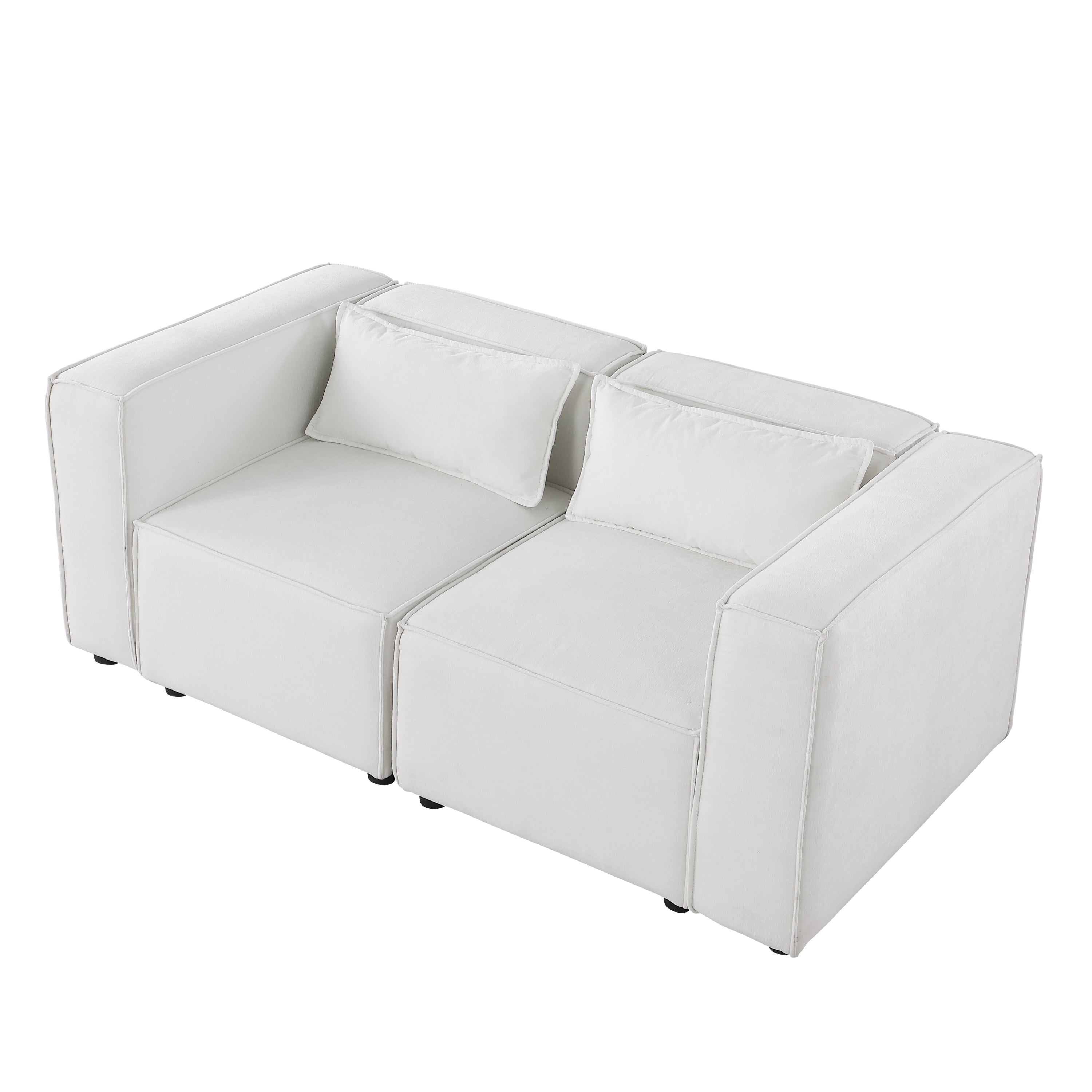 modular sofa BEIGE   chenille fabric,  simple and grand, the seat and back is very soft. this is also a KNOCK DOWN sofa