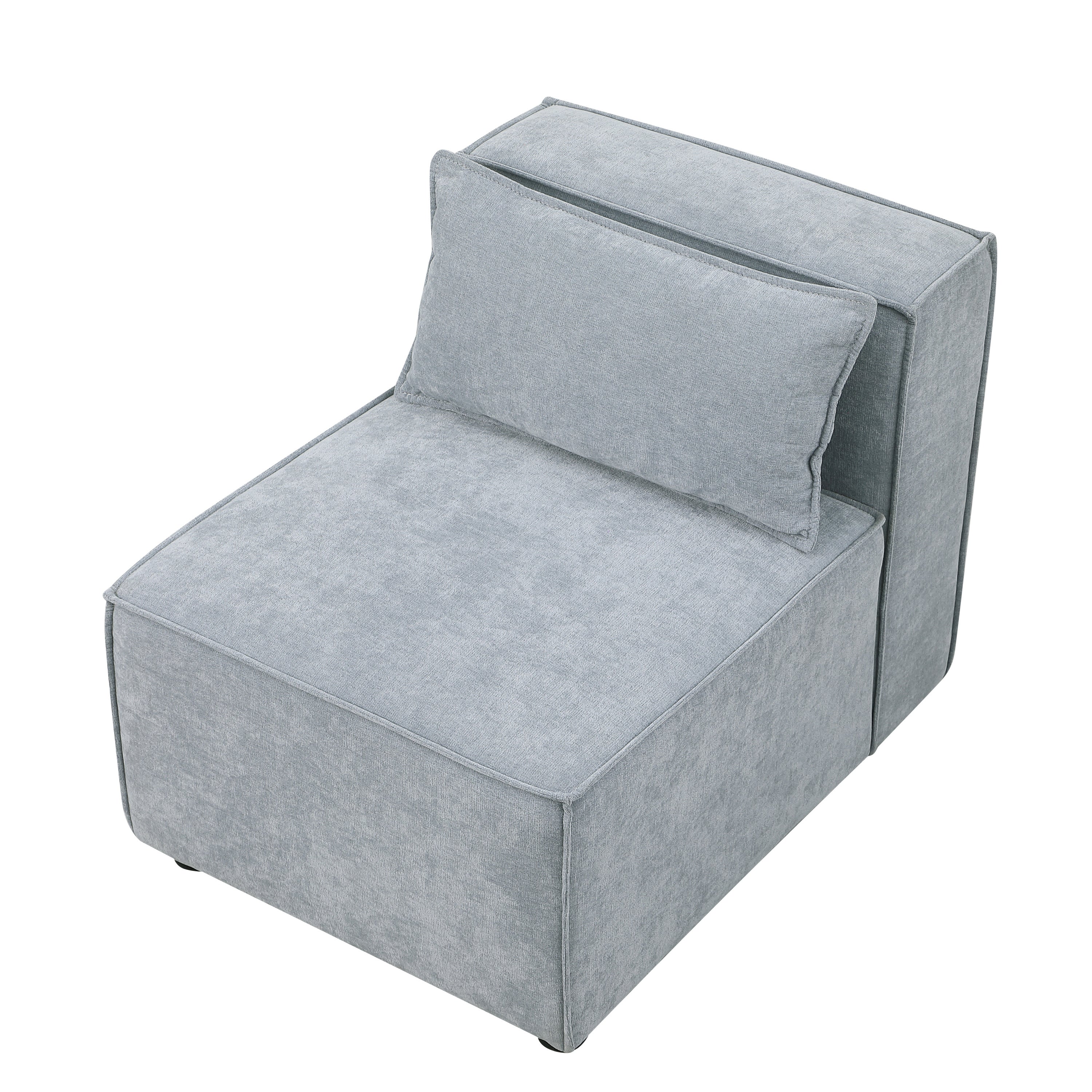 modular sofa Grayish blue  chenille fabric,  simple and grand, the seat and back is very soft. this is also a KNOCK DOWN sofa