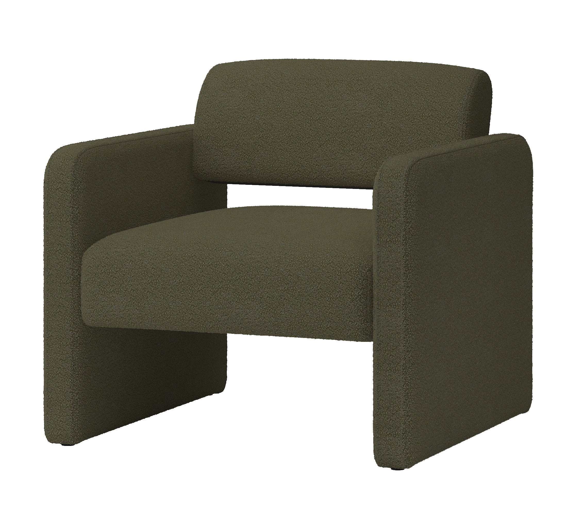 Green single sofa chair, upholstered comfortable chair with armrests, for dining room/bedroom/living room/reception - Green (30.9"*30.51"*30.11")