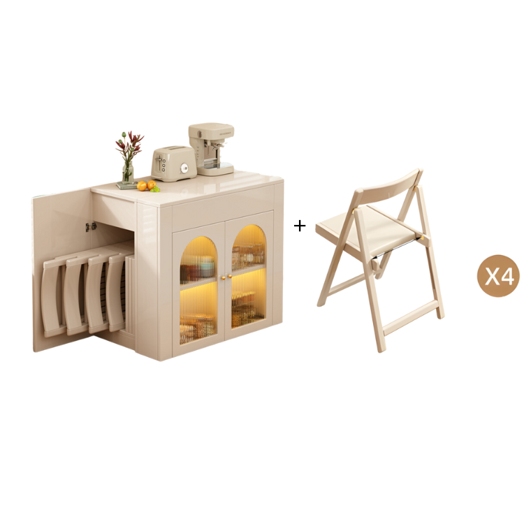 Convertible Dining Table Cabinet - Ideal for Small Spaces (Lighting Not Included) hyf-5629
