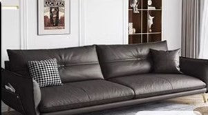 Luxurious Faux Leather Sofa in Multi-Color with Soft Cotton Cushions & Pine Wood Frame for Living Room hzh-1358