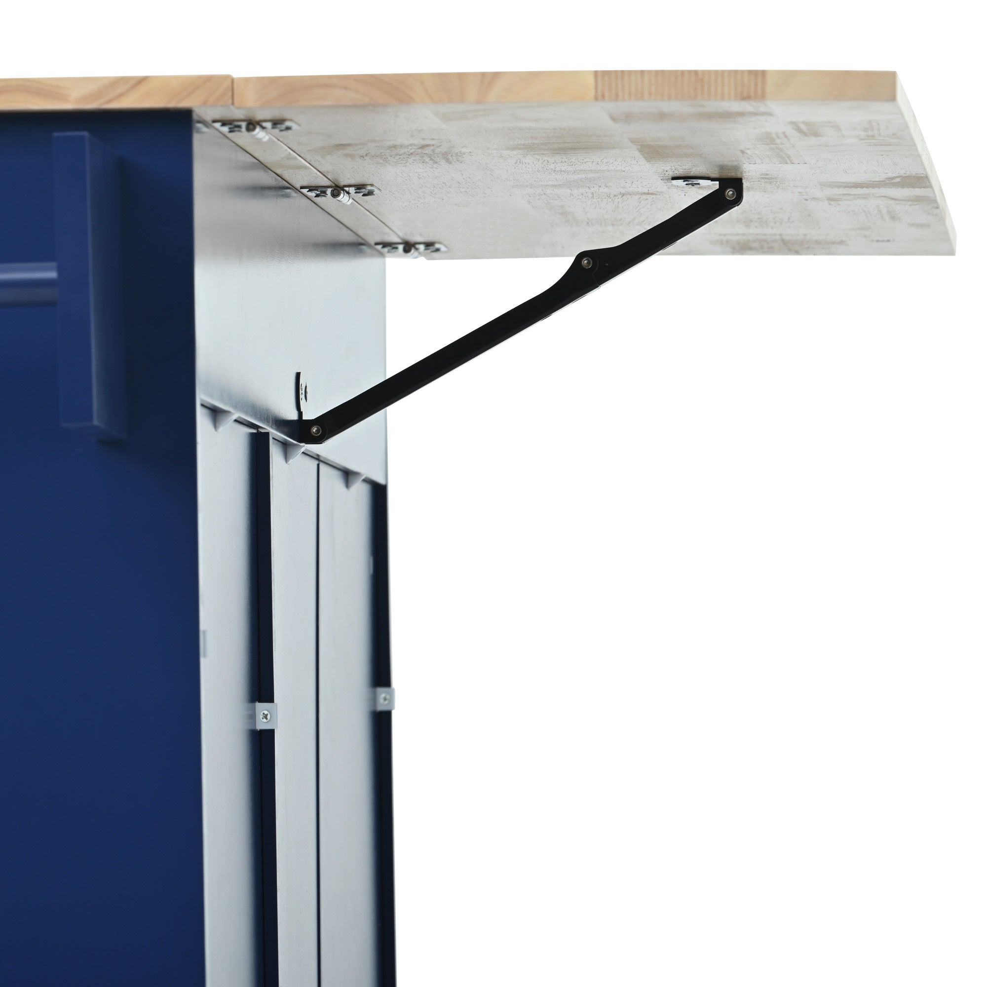 52.7" Rolling Mobile Kitchen Island with Drop Leaf - Solid Wood Top, Locking Wheels & Storage Cabinet, Dark blue