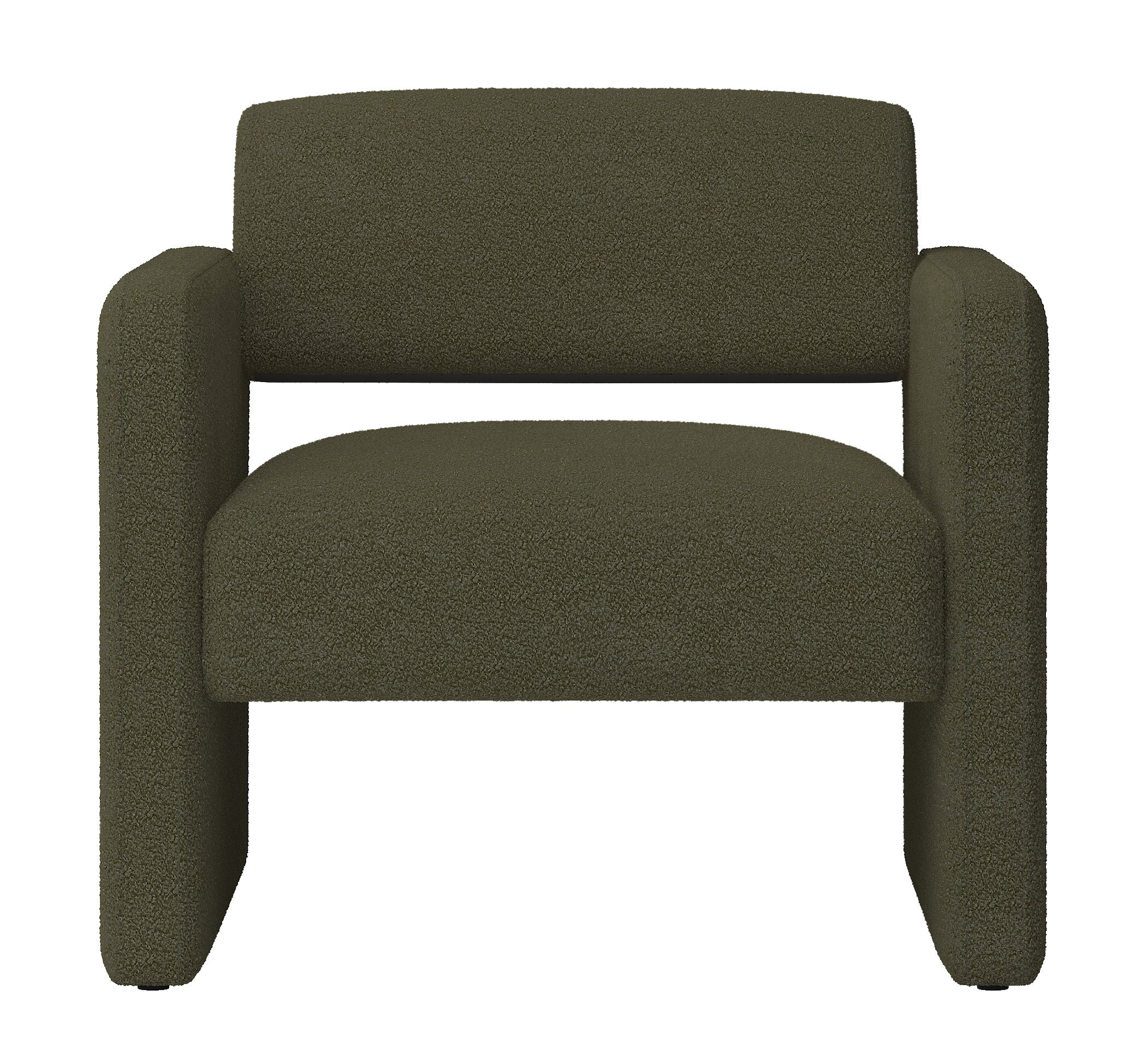 Green single sofa chair, upholstered comfortable chair with armrests, for dining room/bedroom/living room/reception - Green (30.9"*30.51"*30.11")