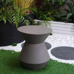 Decorative Garden Stool, 17.75" H Modern Heavy Duty Patio Sturdy Faux Terrazzo Accent Table Side Table Plant Table for Indoor Outdoor, Faux White