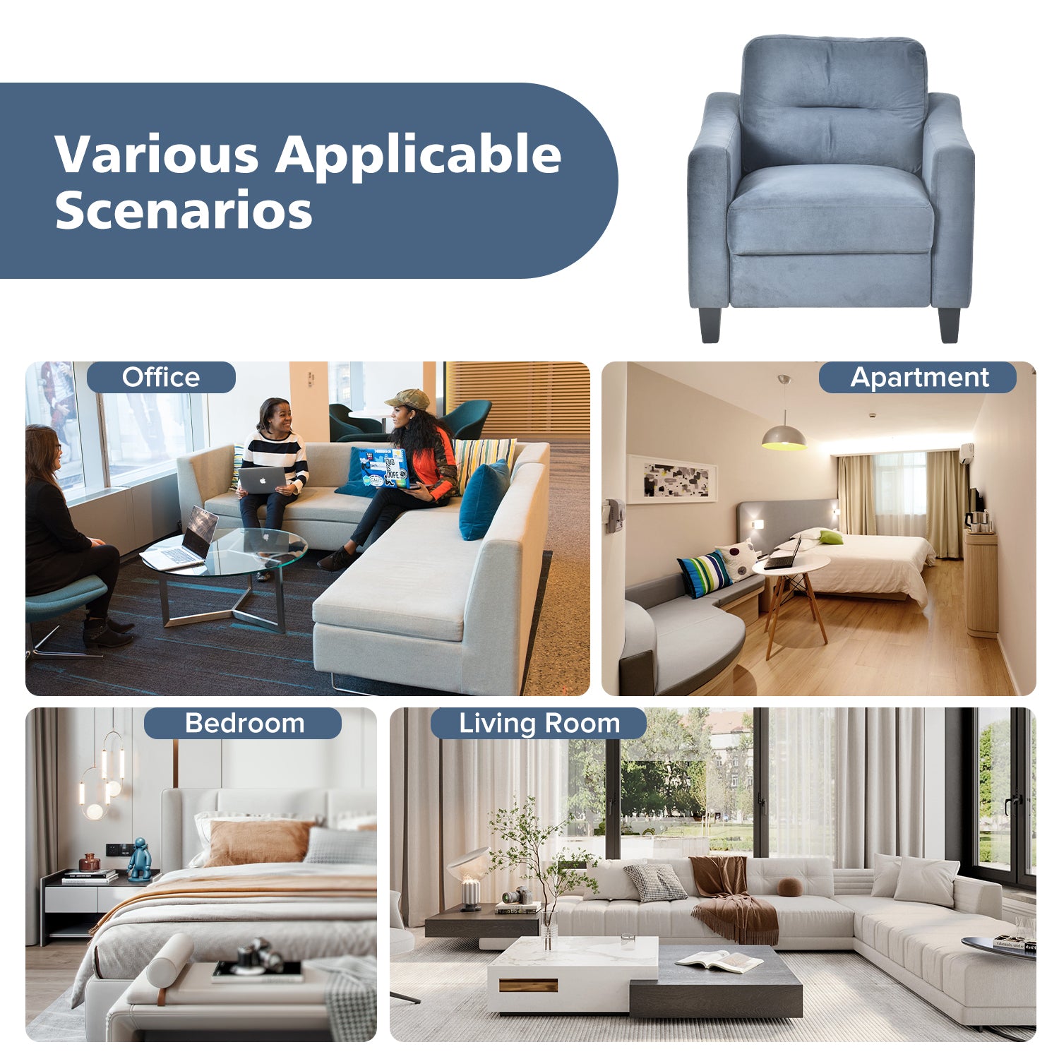Comfy Modular Couch Set for Small Living Spaces or Bedrooms