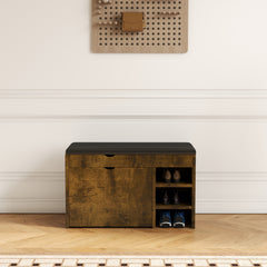 31.5" Brown Shoe Cabinet with Soft Cushion Top for Entry Room