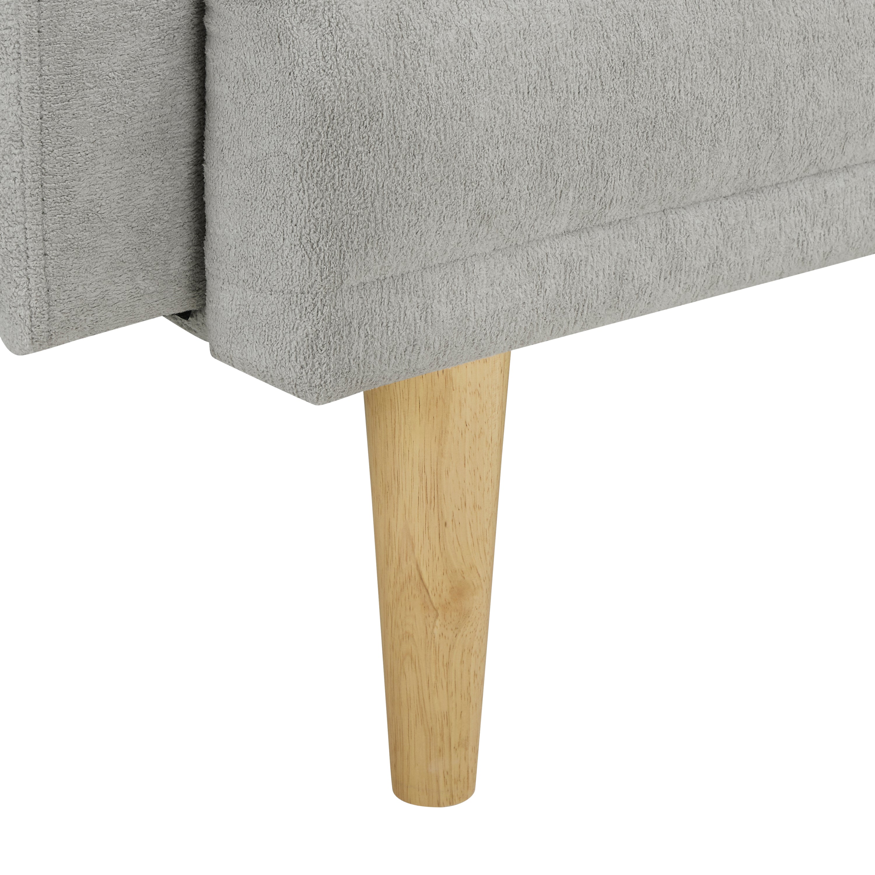 Convertible Futon Sofa Bed with Wood Legs, Yellow Fabric