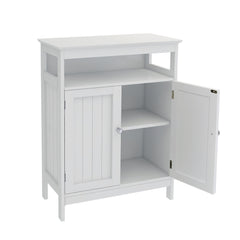 Modern White Bathroom Standing Storage Cabinet With Double Doors for Storage