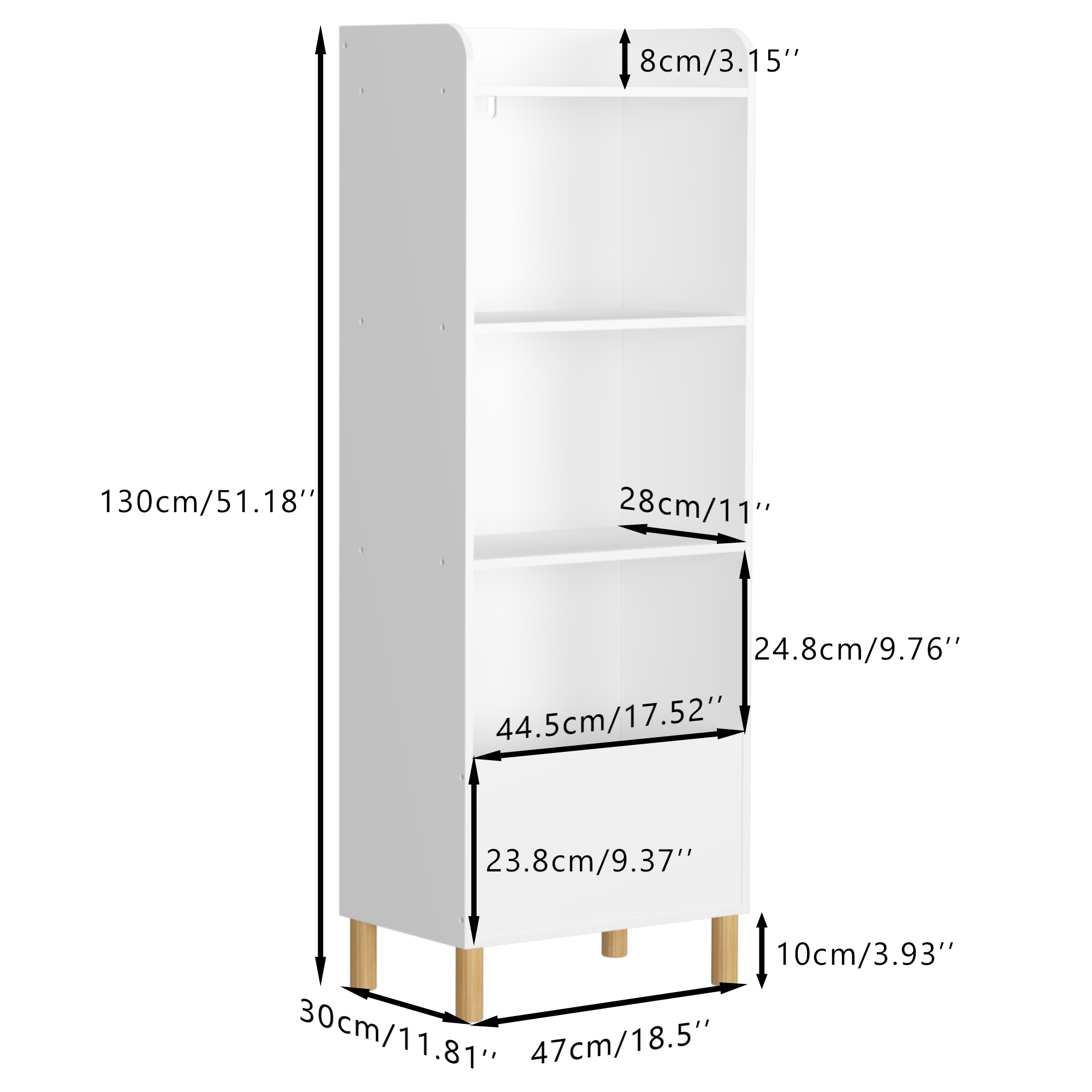 Kids 4-Tier Bookcase, Children's Book Display, Bookshelf Toy Storage Cabinet Organizer for Children's Room, Playroom, Nursery