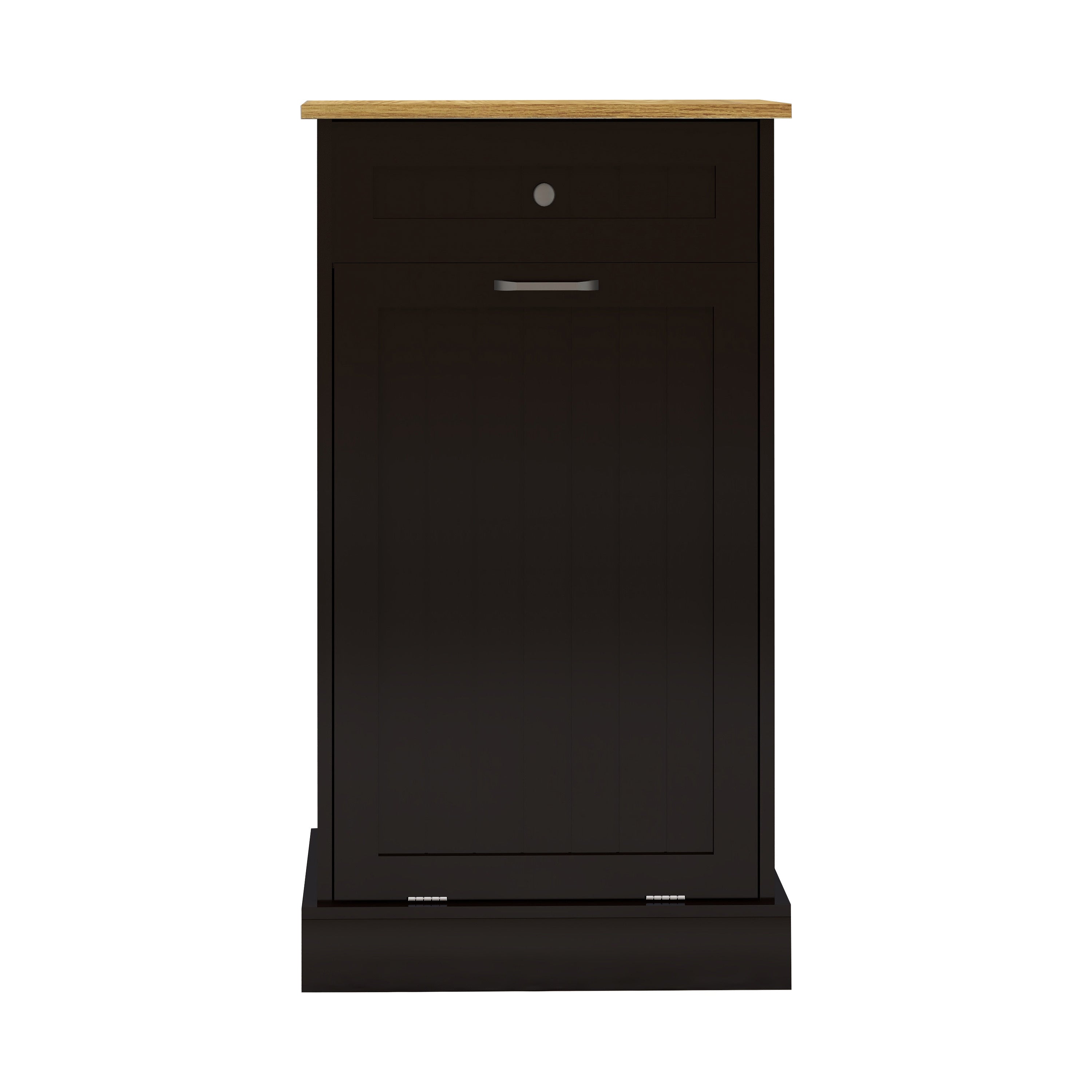 One Drawers and One-Compartment Tilt-Out Trash Cabinet Kitchen Trash Cabinet-Black