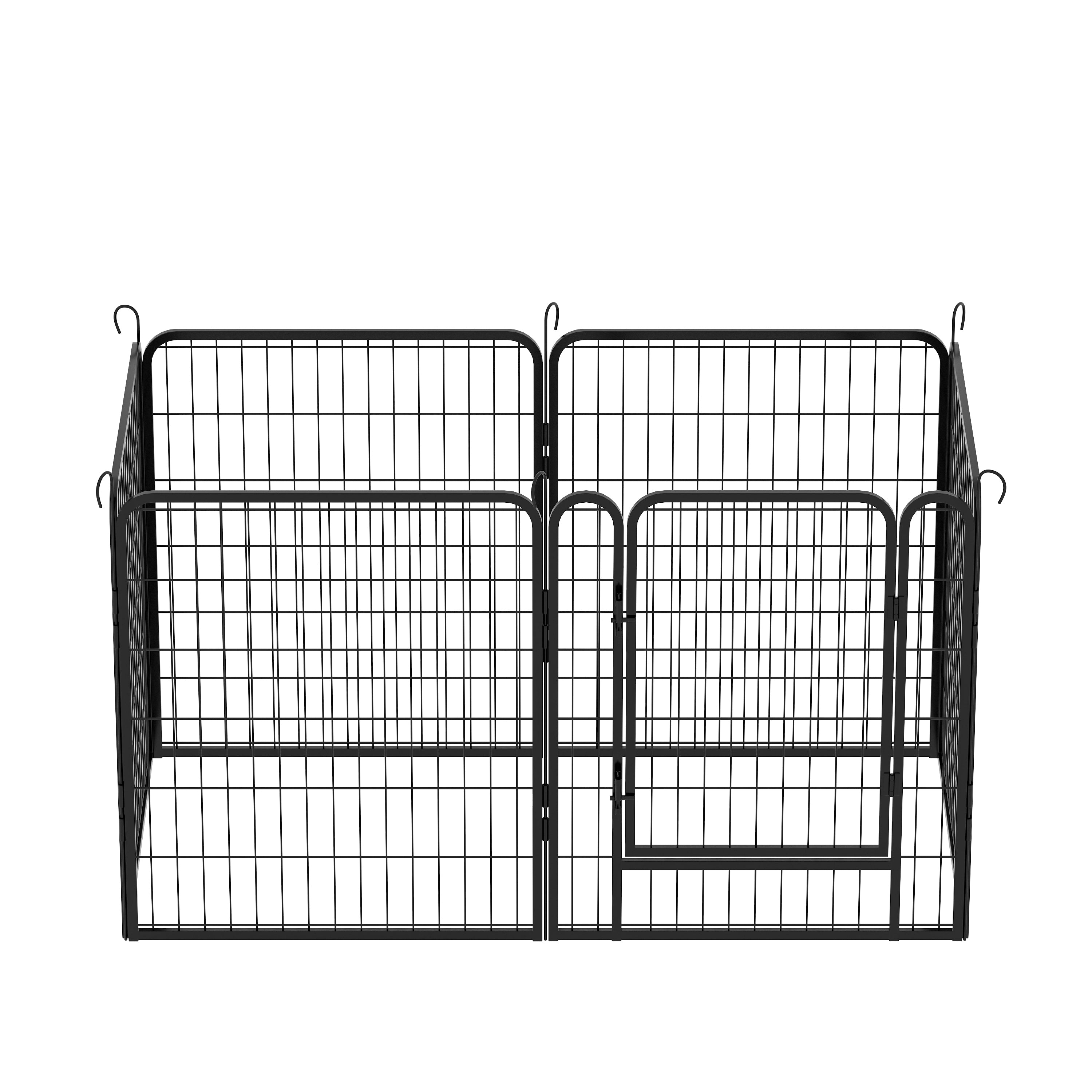 6-Panel Heavy-Duty Dog Playpen, 31.7" Tall Foldable Pet Fence with Door