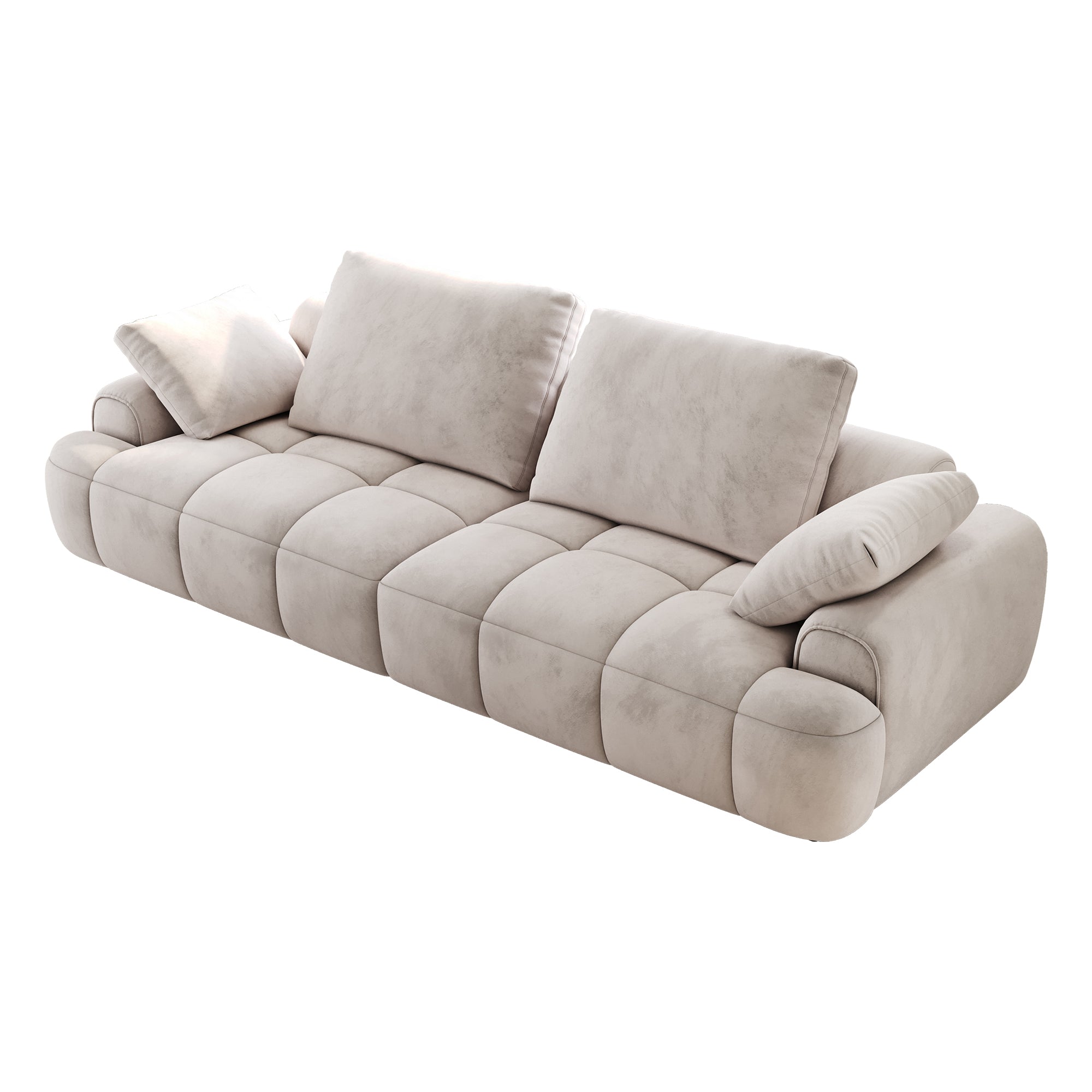 86.6″ Large size two Seat Sofa,Modern Upholstered,Light gray suede fabric