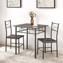 3-Piece Kitchen Dining Set with Grey Chairs & Table