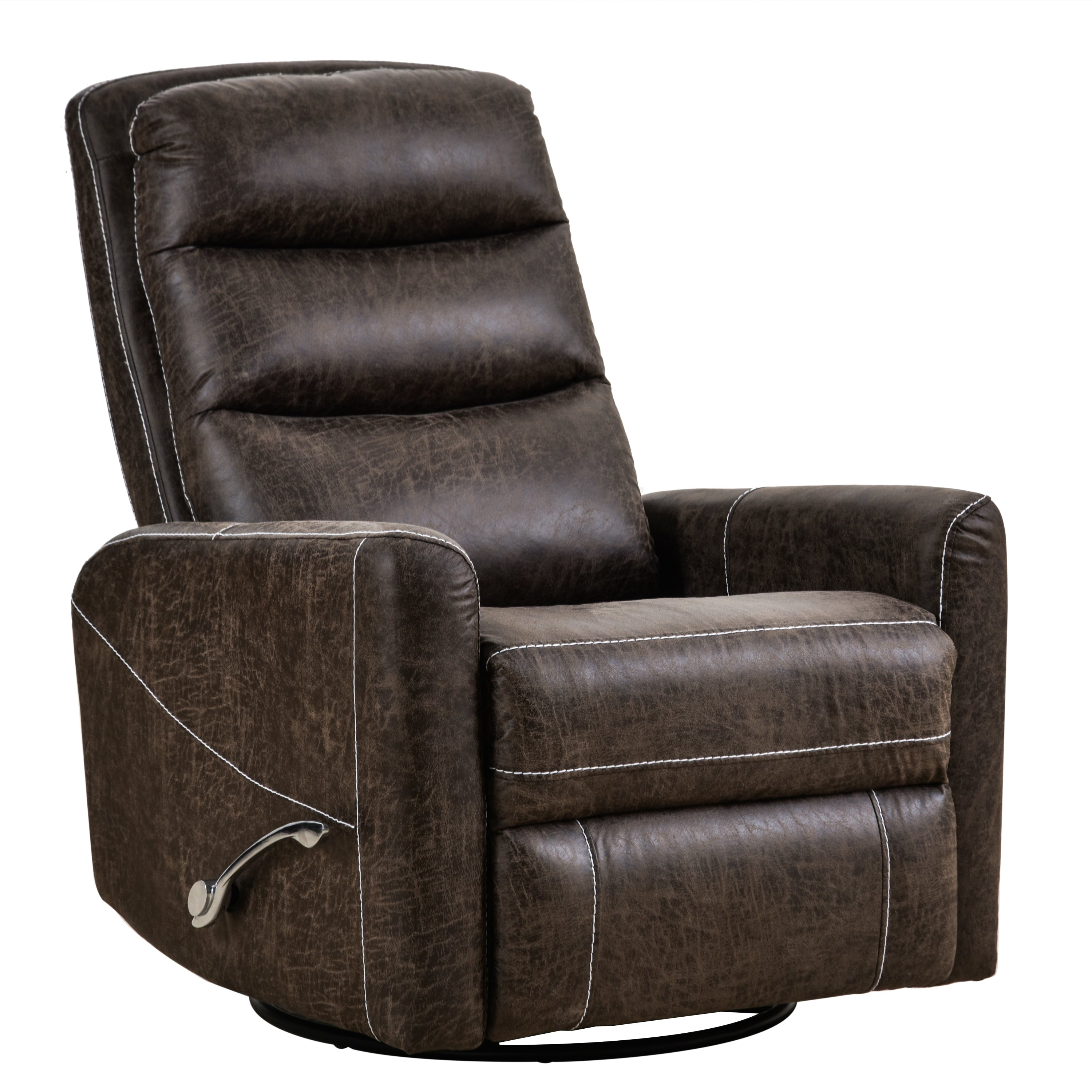 Swivel Rocker Recliner Chair, Manual Glider for Nursery – Brown