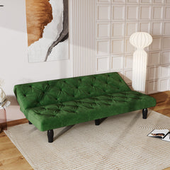 66" Green Velvet Sofa Bed Luxurious Pull-Out Sofa with Sponge Filling - Perfect Design for Living Room