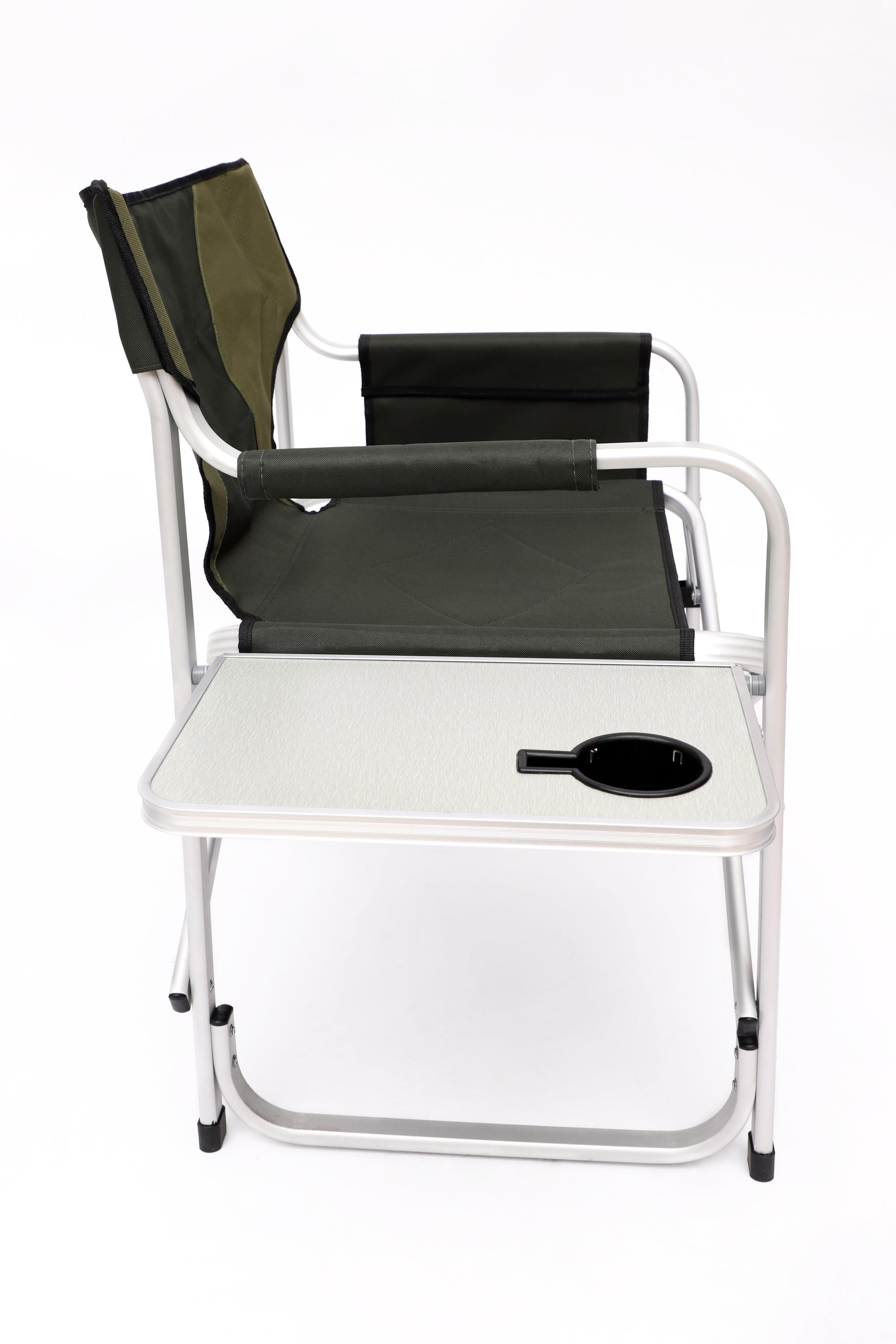 3-Piece Folding Table Chairs Set for Camping, Patio, Backyard & BBQ - Black/Green