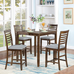 Dining Room Furniture Counter Height Chairs Set of 4, Kitchen Chair with Padded Seat , Upholstered Side Chair for Dining Room, Living Room, Walnut