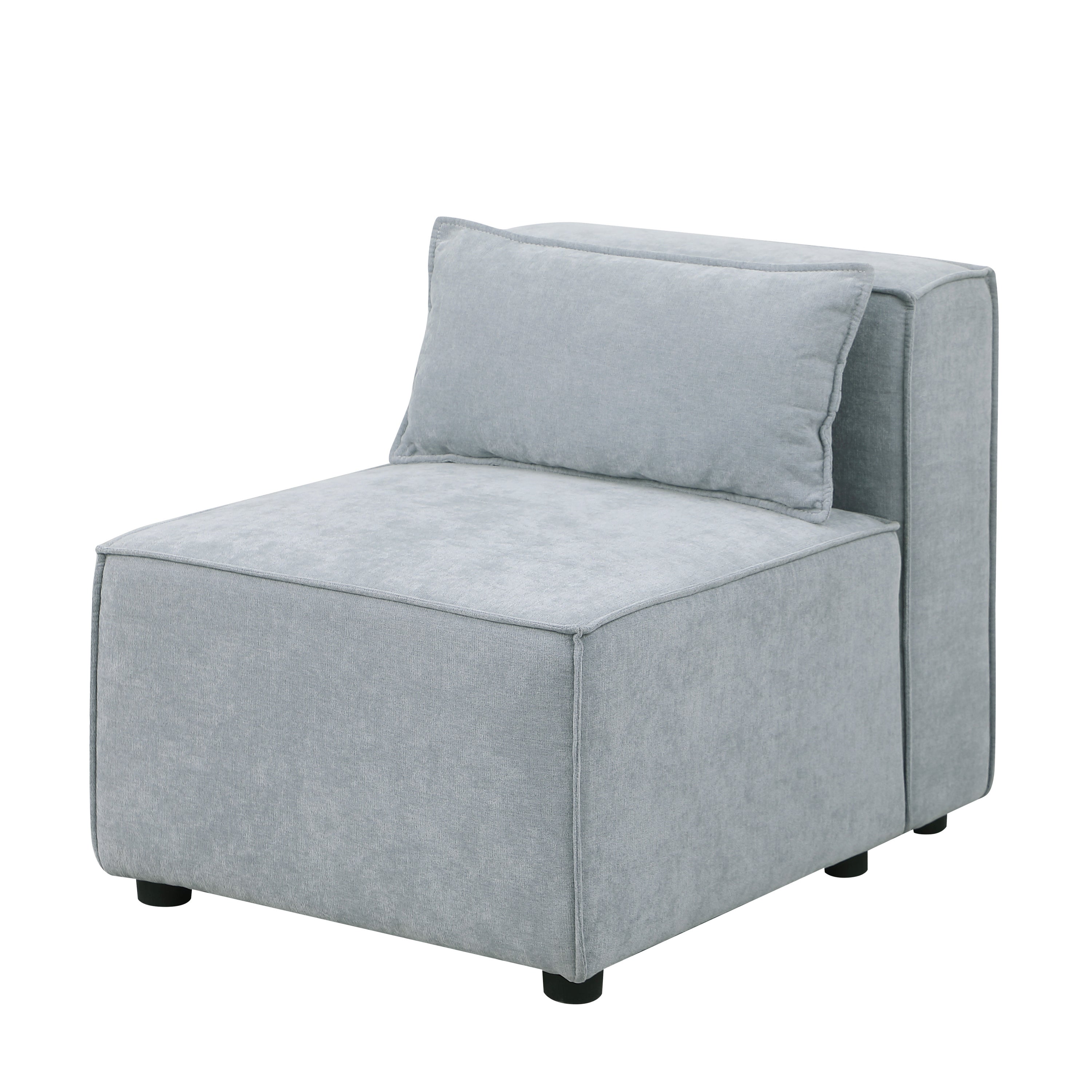 modular sofa Grayish blue  chenille fabric,  simple and grand, the seat and back is very soft. this is also a KNOCK DOWN sofa