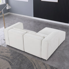 modular sofa  BEIGE chenille fabric,  simple and grand, the seat and back is very soft. this is also a KNOCK DOWN sofa