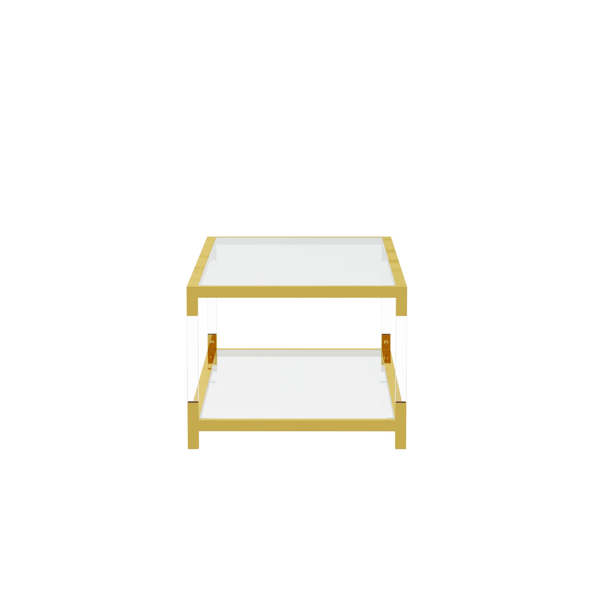 Modern minimalist style gold metal frame with acrylic leg coffee table