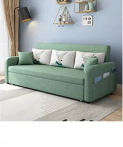 Stylish Cotton-Linen Sofa with Solid Wood Frame - Available in Orange, Dark Gray, Blue, Khaki, and Light Brown fsx-1004