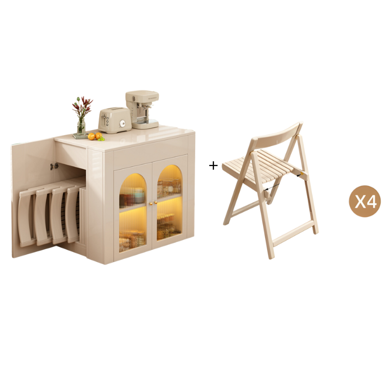 Convertible Dining Table Cabinet - Ideal for Small Spaces (Lighting Not Included) hyf-5629