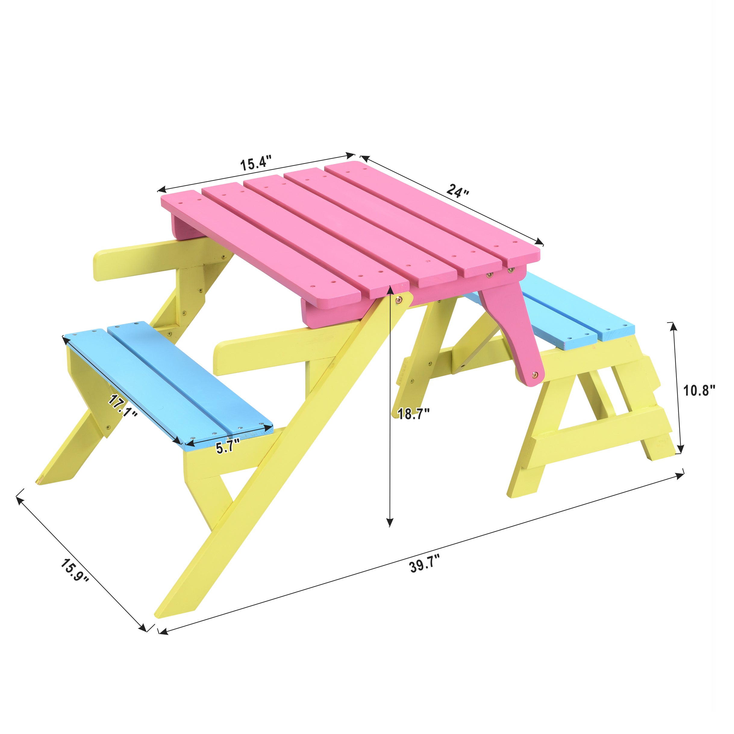 KID'S MULTI-FUNCTIONAL ARM CHAIR,TABLE+ 2 BENCHES (All-in-one)