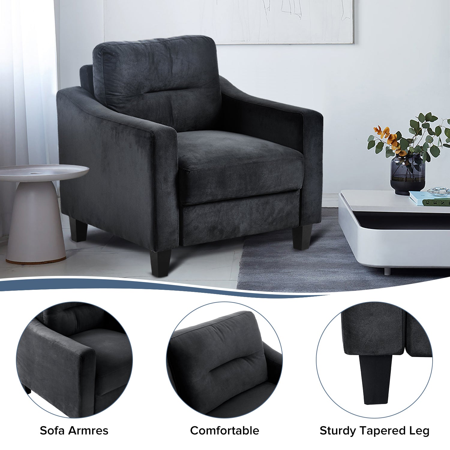 Comfortable Sectional Sofa for Living Room, Bedroom, Office