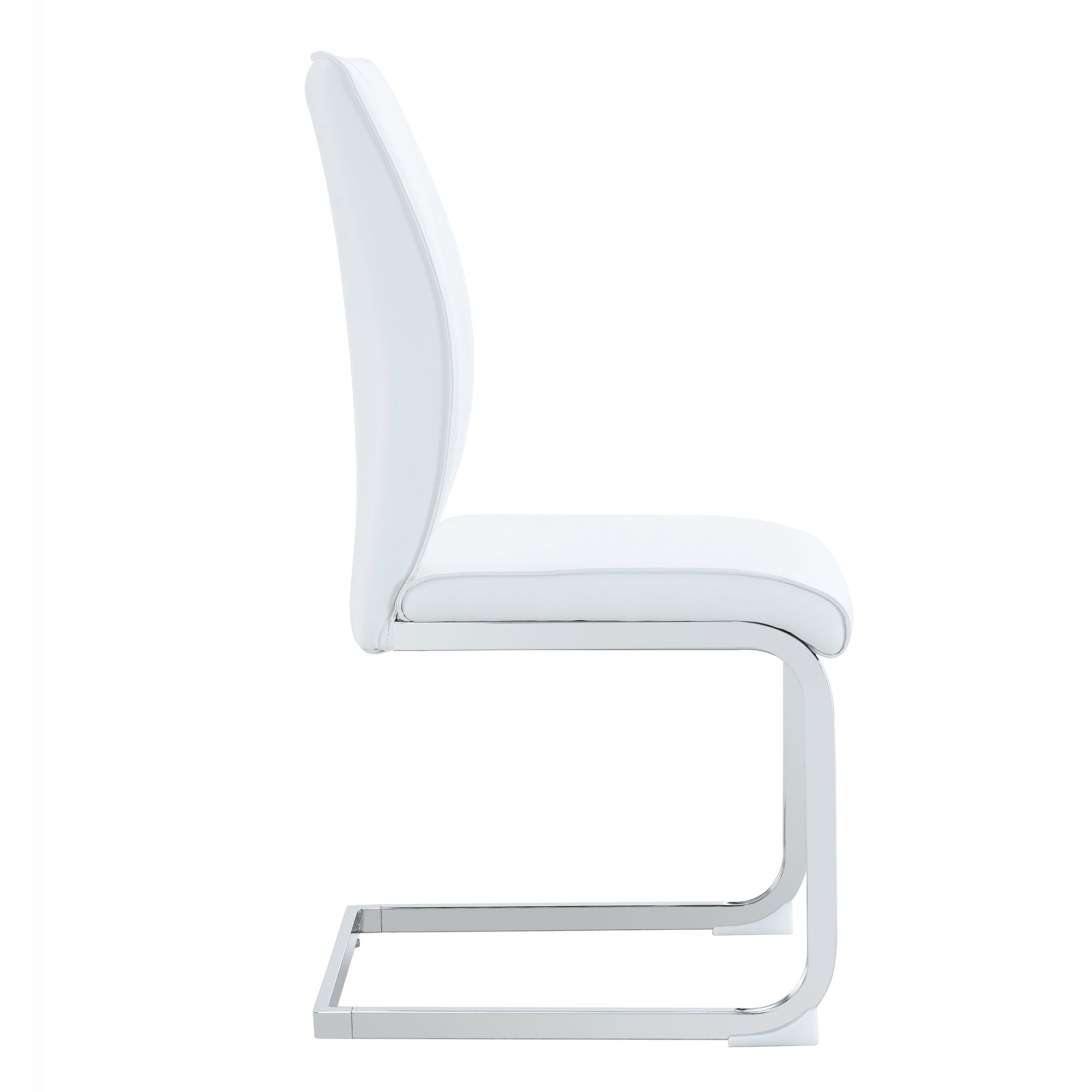 White PU Arch Dining Chair - Set of 4 with High Resilience