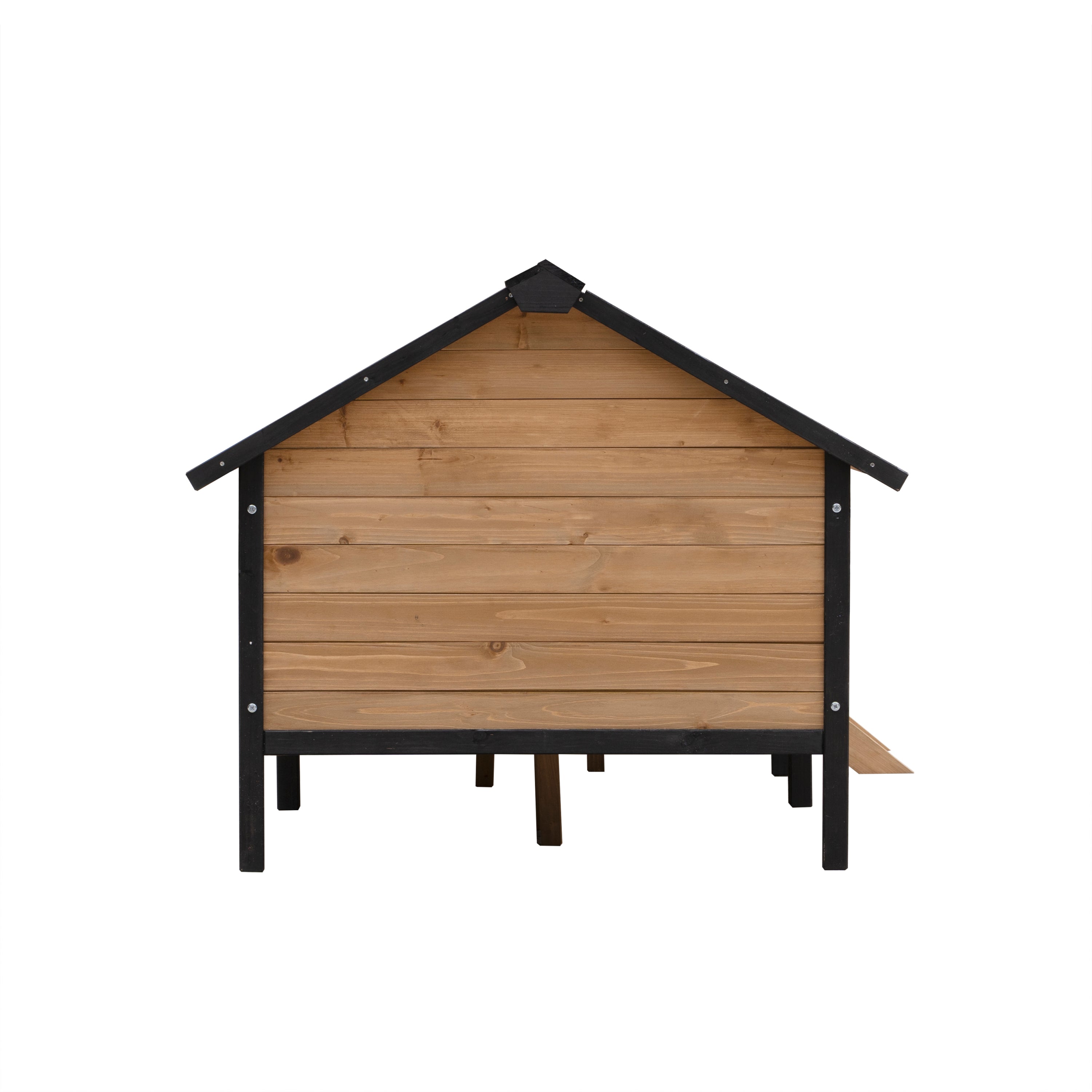 Large Wooden Dog Kennel with Porch, Outdoor Cabin House for Medium & Large Dogs