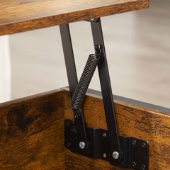 Lift-Top Coffee Table with Hidden Storage, Rustic Brown