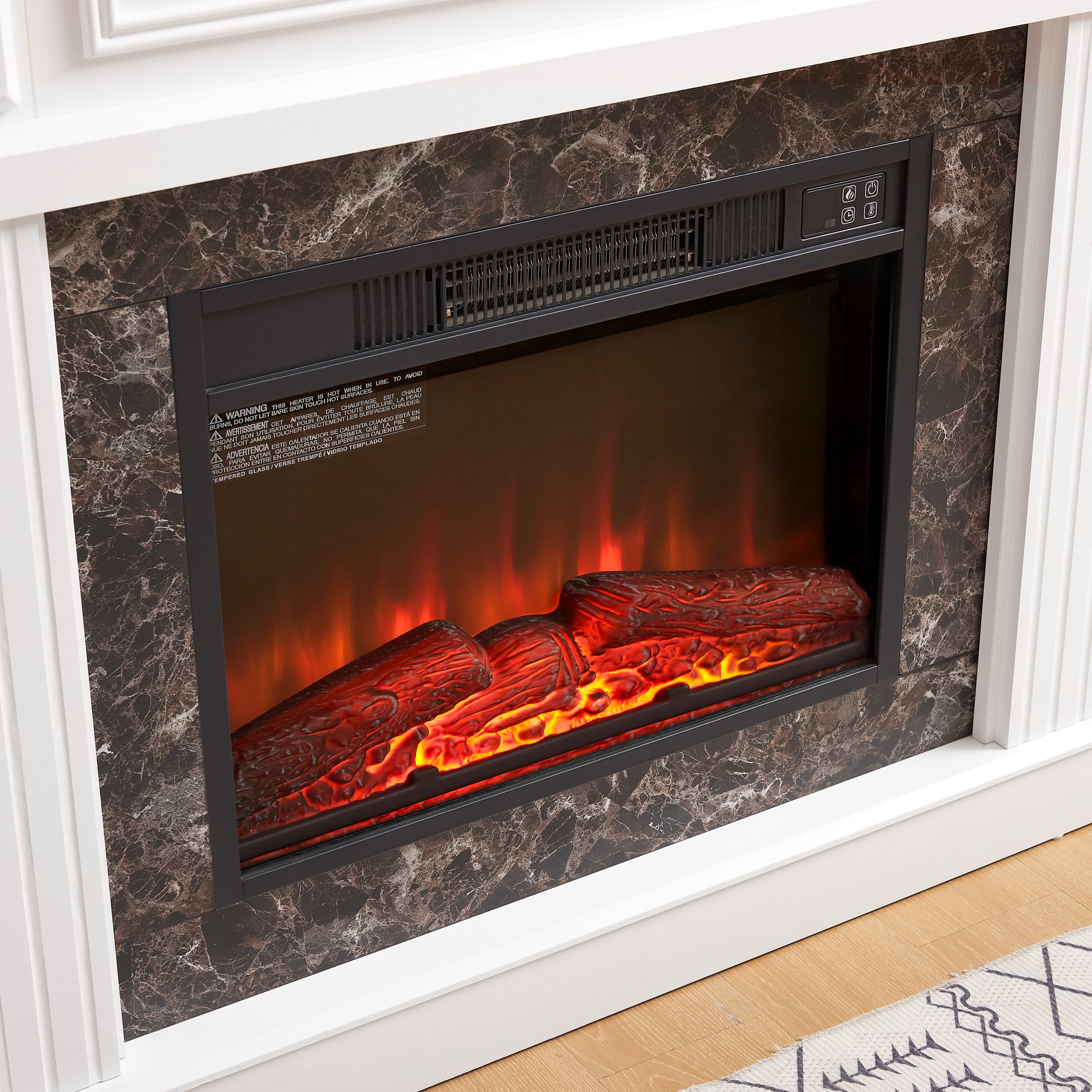 41.34" Electric Fireplace with Mantel & 23" Fireplace Insert, Adjustable Flame 41.34"W*14"D*40"H