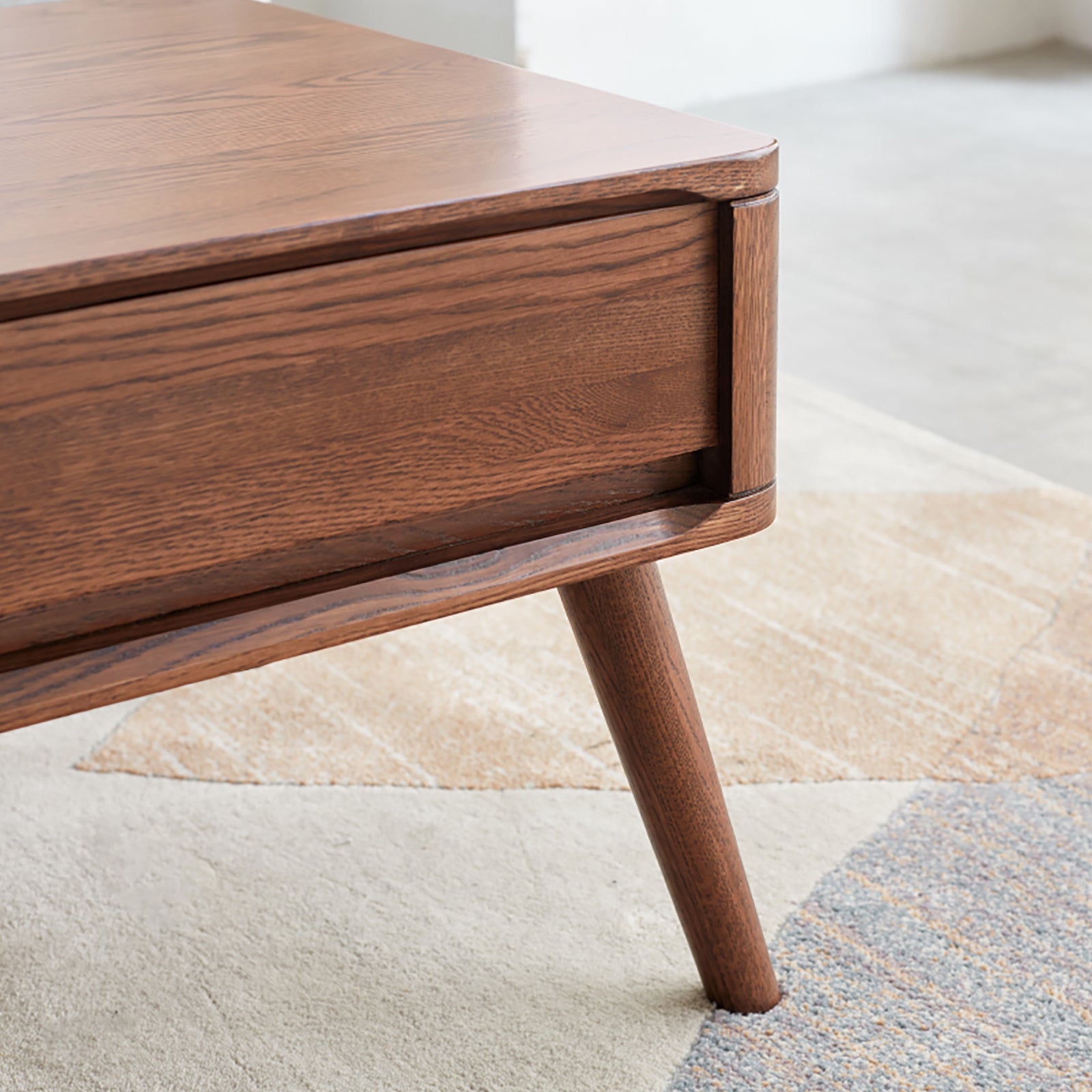 47.24" Solid Wood Coffee Table with Storage Shelf - Versatile for Home Office or Living Room