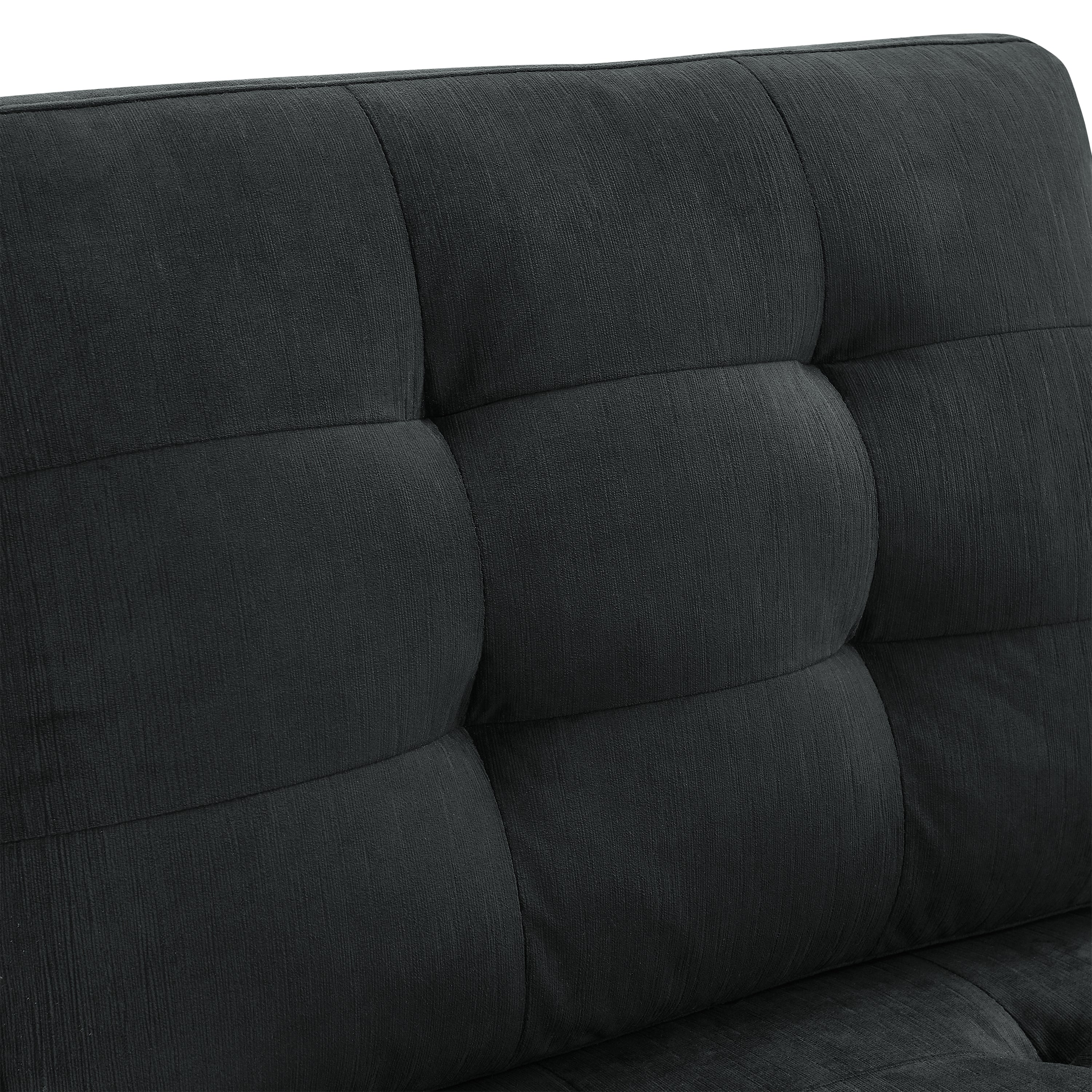 L shape Modular Sectional Sofa,DIY Combination,includes Three Single Chair ,Two Corner and Two Ottoman,Black Velvet.