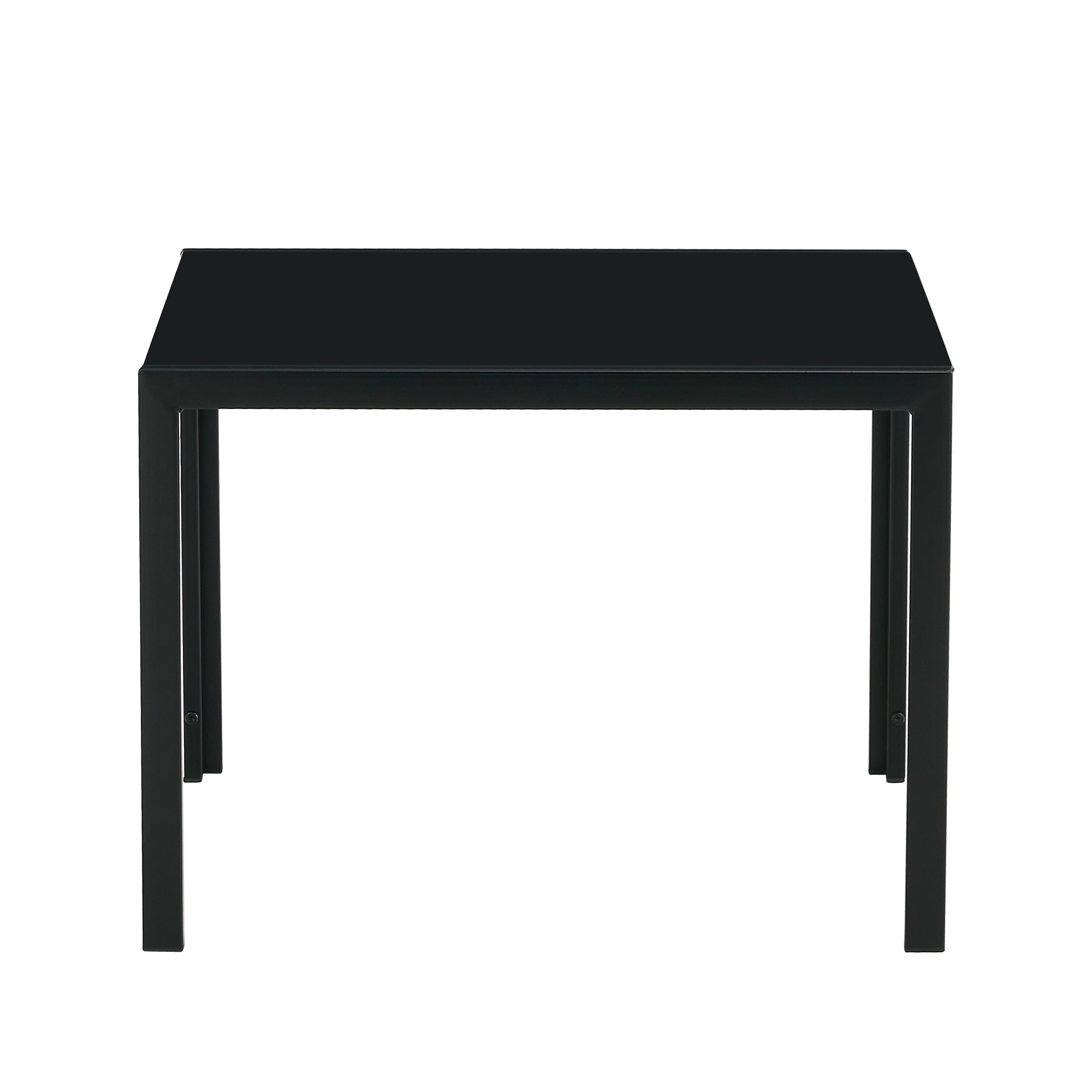 Coffee Table Set of 2, Square Modern Table with Tempered Glass Finish for Living Room,Black