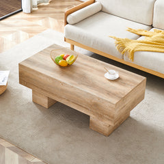 43.3" Rectangular Natural MDF Coffee Table - Practical for Living Rooms