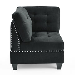 Corner Sofa for Modular Sectional,Black Velvet (31.5"x31.5"x36.5")