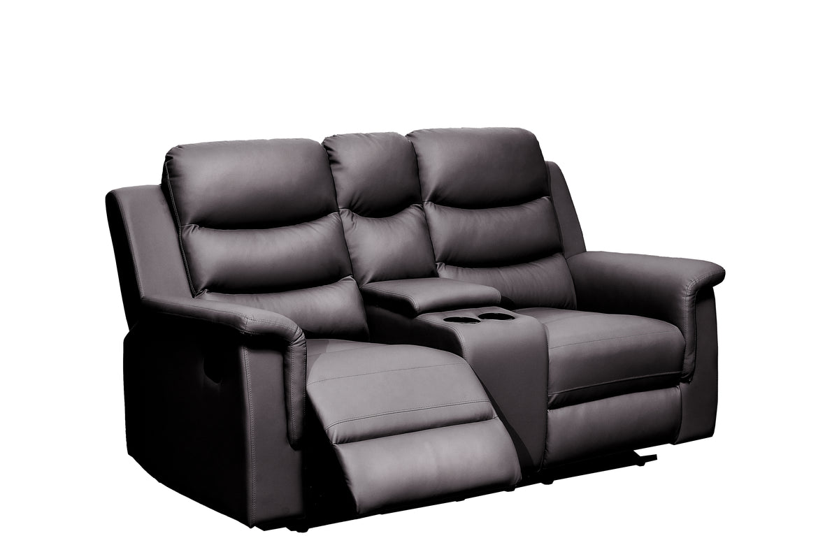 Reclining Loveseat with Middle Console Slipcover,  Stretch Loveseat Reclining Sofa Covers (BLACK, 2 Seat Recliner Cover with Console)