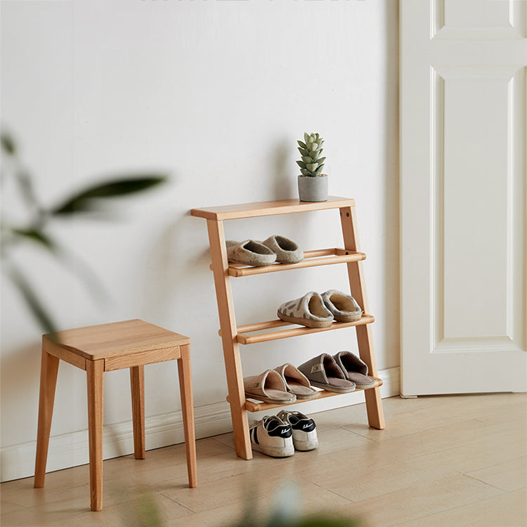 Minimalistic Beech Wood Shoe Rack – Perfect Organizer for Small Space F02090