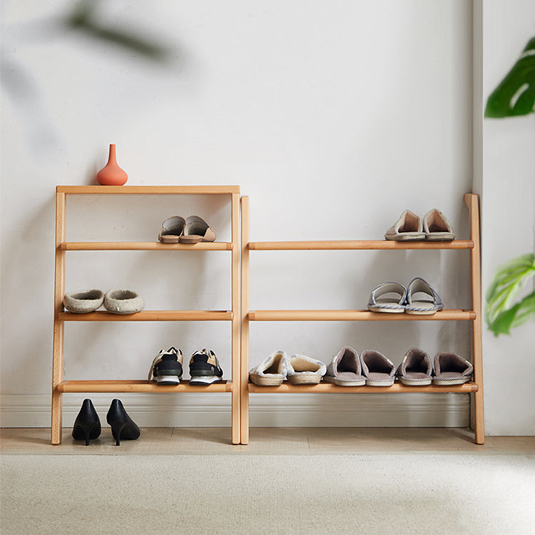 Minimalistic Beech Wood Shoe Rack – Perfect Organizer for Small Space F02090