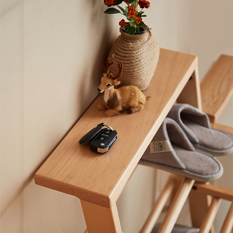 Minimalistic Beech Wood Shoe Rack – Perfect Organizer for Small Space F02090