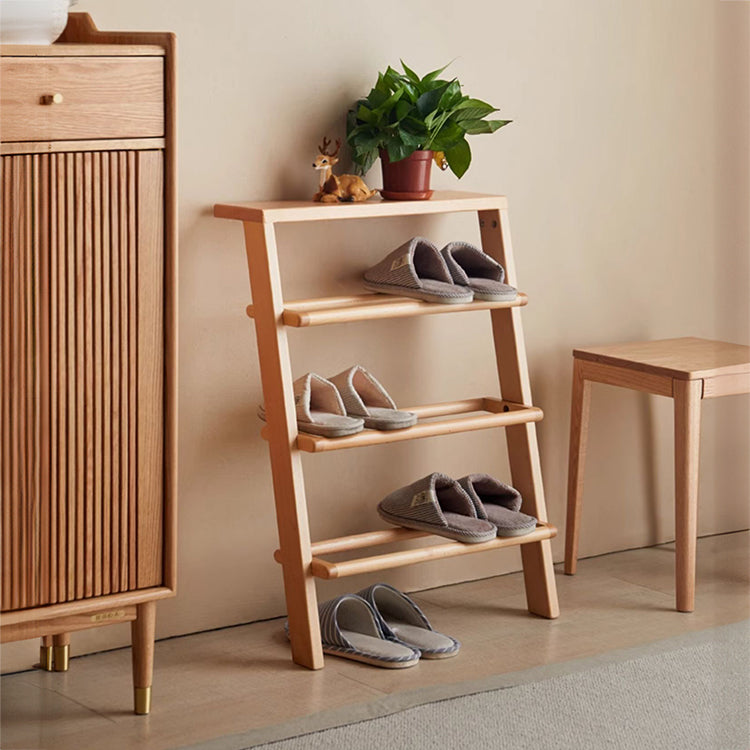 Minimalistic Beech Wood Shoe Rack – Perfect Organizer for Small Space F02090